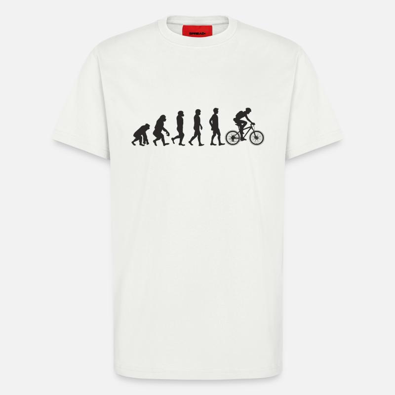 Evolution Bicycle - T-shirt bio décontracté fabriqué en UE - OFF WHITE