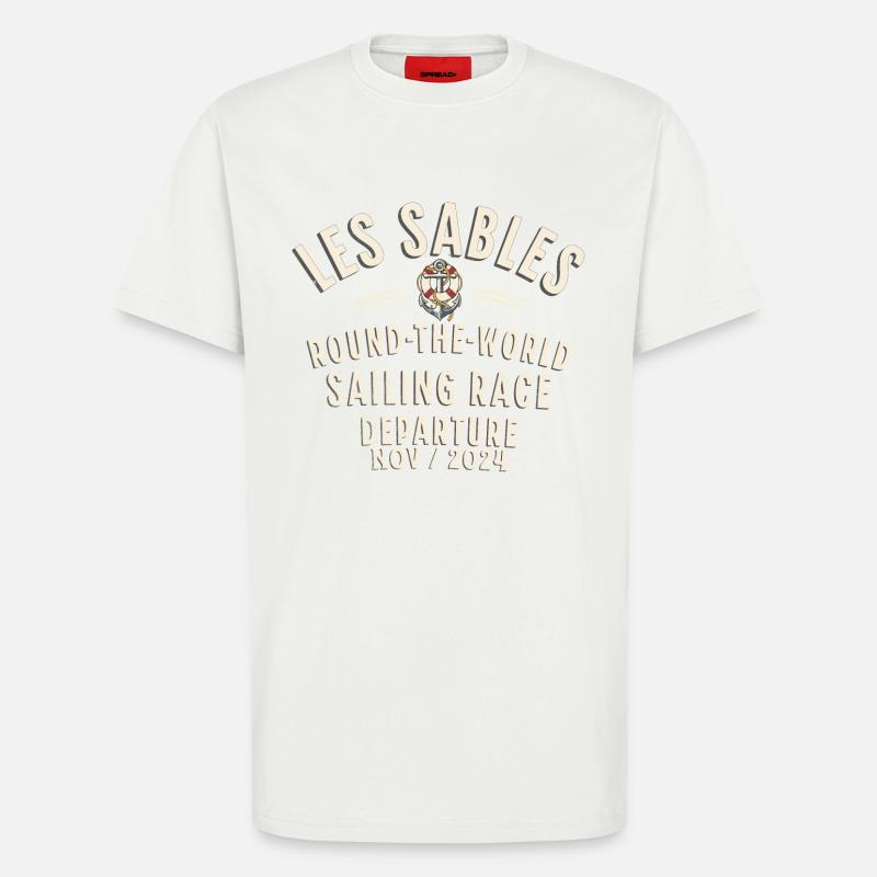 Les Sables vendée sailing race - T-shirt bio décontracté fabriqué en UE - OFF WHITE