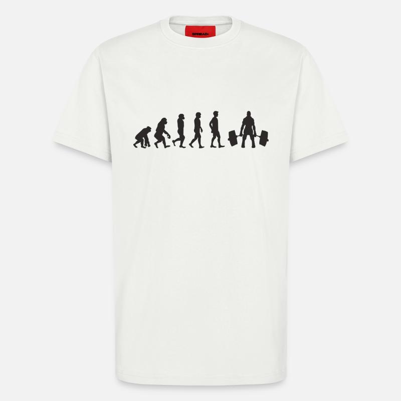 Evolution Weight Lifting - T-Shirt - made by SPREAD - OFF WHITE