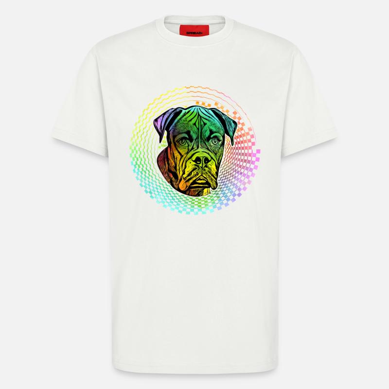 Boxer Rétro - T-shirt bio décontracté fabriqué en UE - OFF WHITE