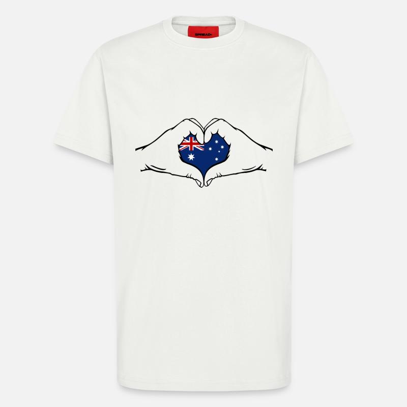 Australien Flagge Herzform - T-Shirt - made by SPREAD - OFF WHITE