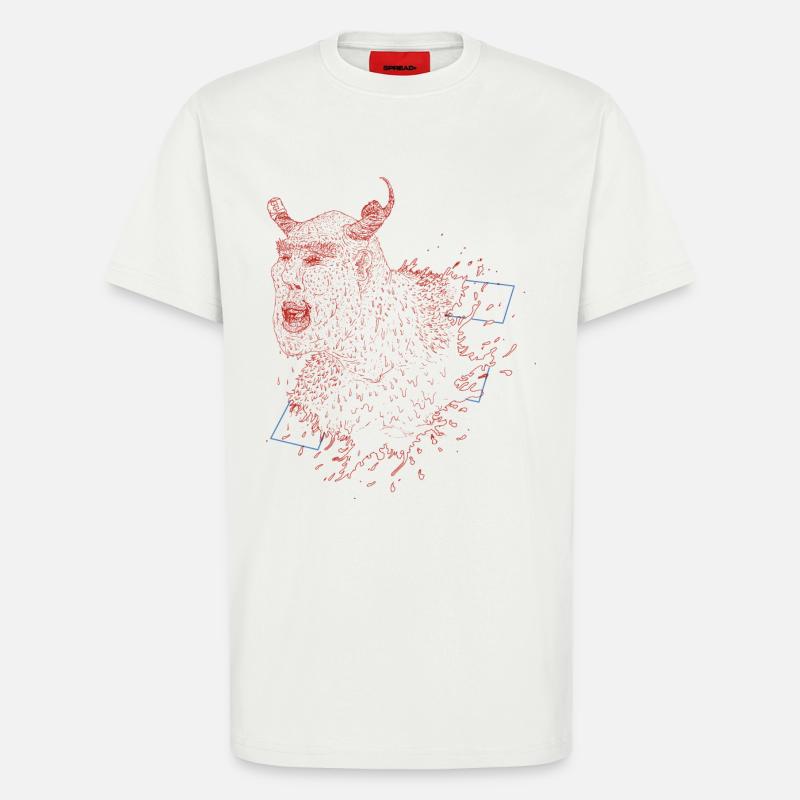 Fld.) Majo Devil Spltr-F - T-Shirt - made by SPREAD - OFF WHITE