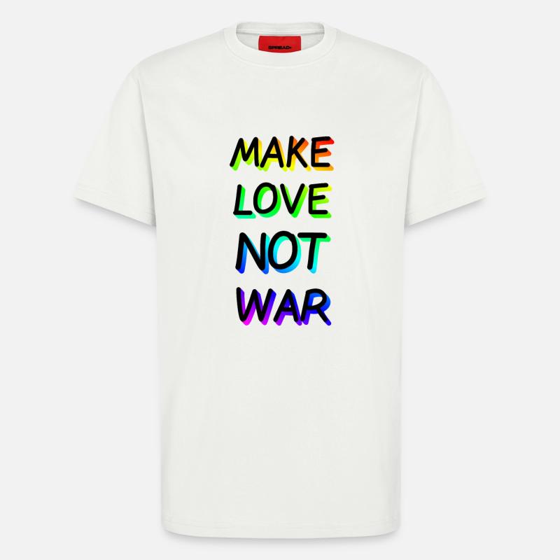 Make Love not War Regenbogen - T-Shirt - made by SPREAD - OFF WHITE