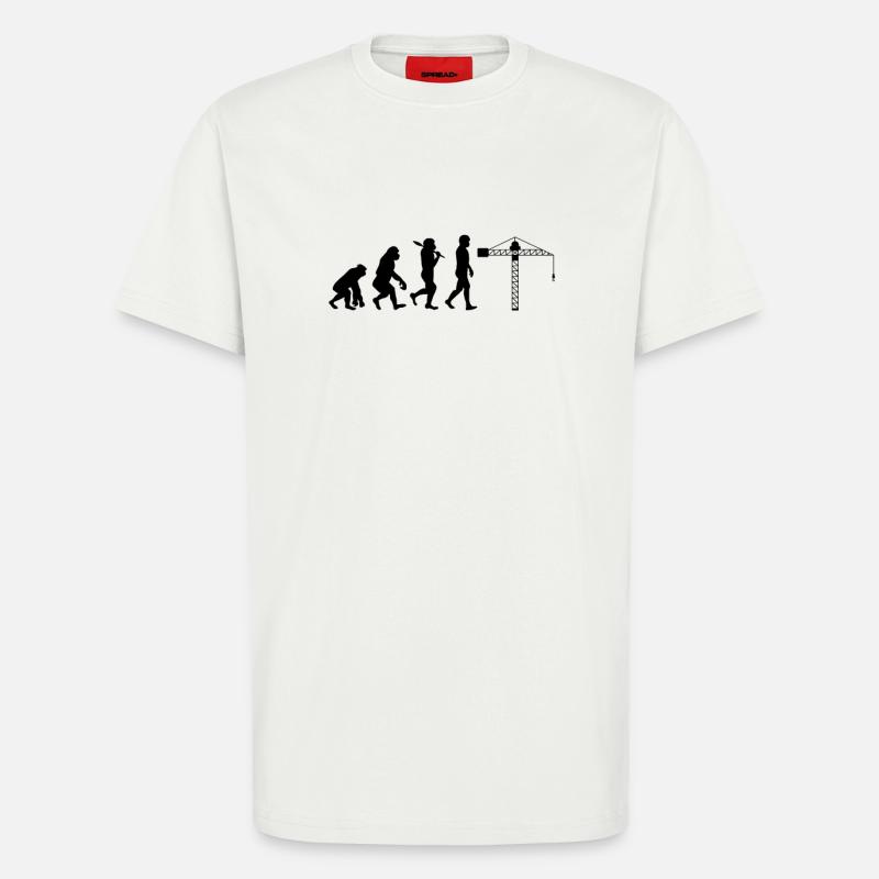 Crane operator Evolution black - T-Shirt - made by SPREAD - OFF WHITE