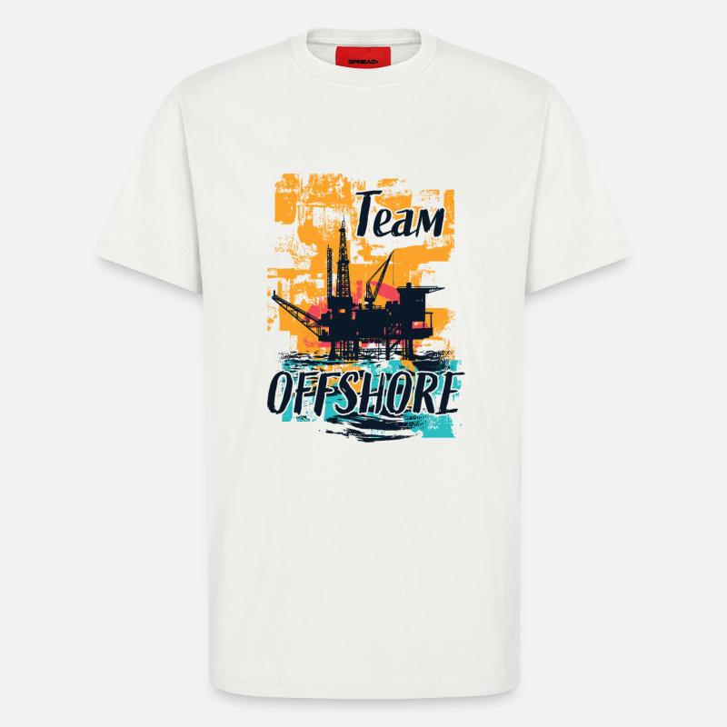 Équipe Offshore Life - T-shirt bio décontracté fabriqué en UE - OFF WHITE