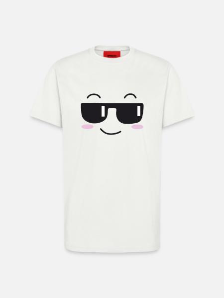 Sunglasses laugh face - T-Shirt - made by SPREAD - OFF WHITE