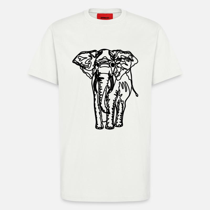 Zeichnung eines Elefanten - T-Shirt - made by SPREAD - OFF WHITE