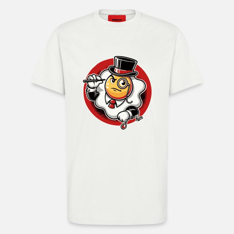 Elegant Fried Egg Gentleman - T-Shirt - made by SPREAD - OFF WHITE