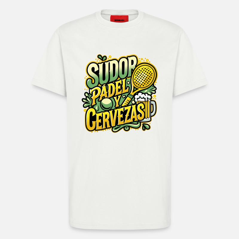 Sweat PADEL & Beers - T-Shirt - made by SPREAD - OFF WHITE