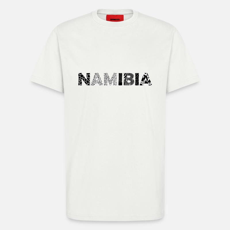 NAMIBIA - animal pattern letters - T-Shirt - made by SPREAD - OFF WHITE