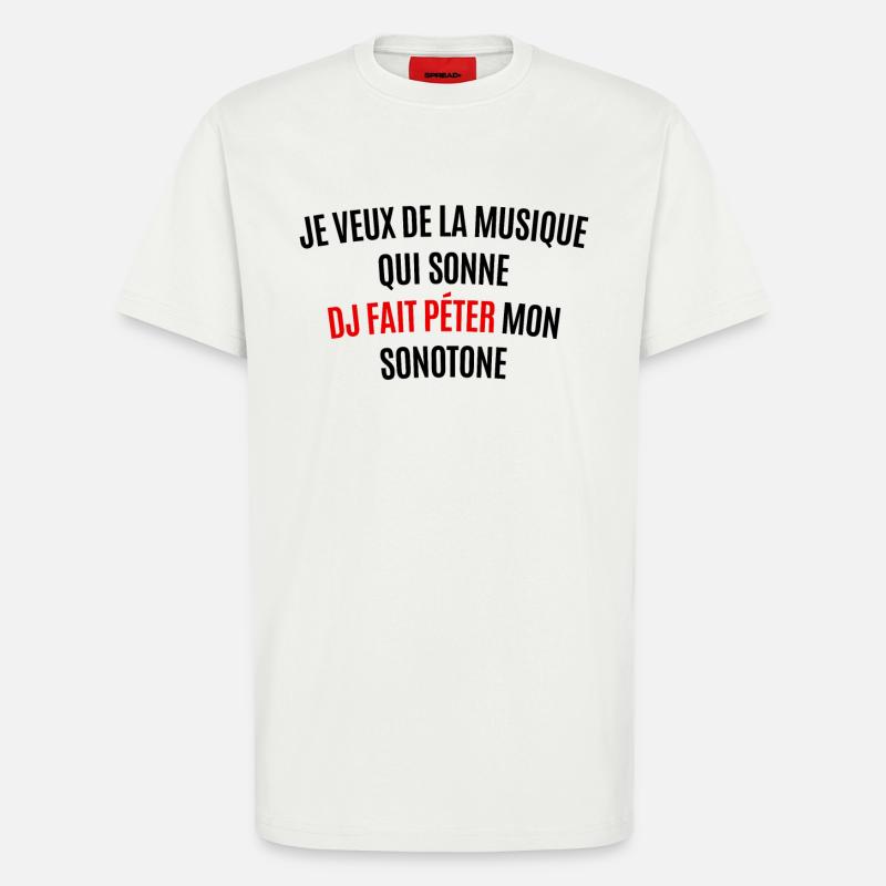 Fait péter mon sonotone - T-shirt bio décontracté fabriqué en UE - OFF WHITE