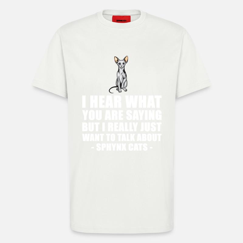 Sphynx Chat cadeau mignon - T-shirt bio décontracté fabriqué en UE - OFF WHITE