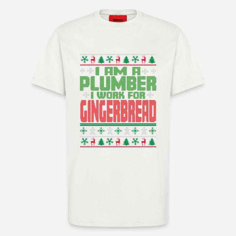 Citation de Noël du plombier - T-shirt bio décontracté fabriqué en UE - OFF WHITE