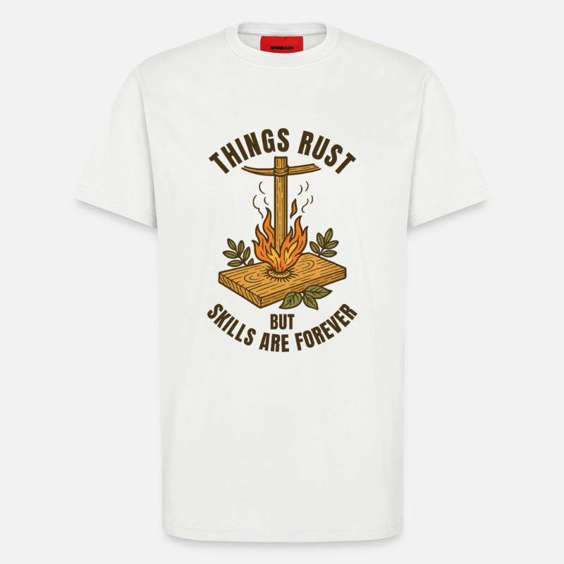 Things Rust Skills Forever Prepper Survival - T-Shirt - made by SPREAD - OFF WHITE