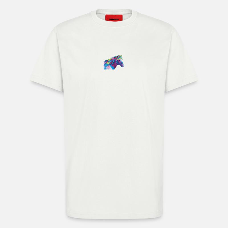 Geometrisches Regenbogenpferd - T-Shirt - made by SPREAD - OFF WHITE
