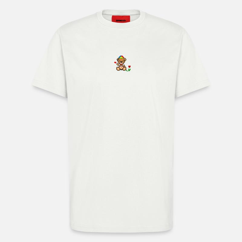 Pixel MiniBear Pride - T-shirt bio décontracté fabriqué en UE - OFF WHITE