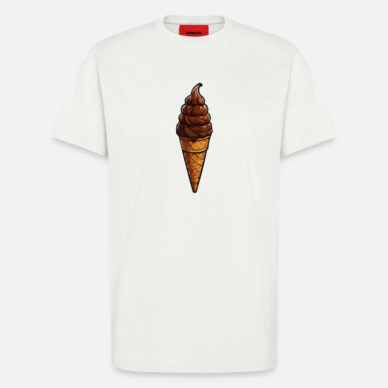 Schoko Soft-Serve Eiskegel - T-Shirt - made by SPREAD - OFF WHITE