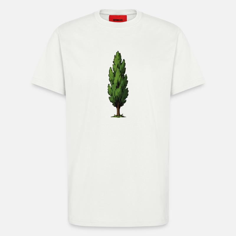 Stylized Green Tree Shape - T-Shirt - made by SPREAD - OFF WHITE