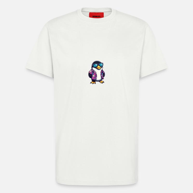 Pinguin Comic Cool Sommer - T-Shirt - made by SPREAD - OFF WHITE