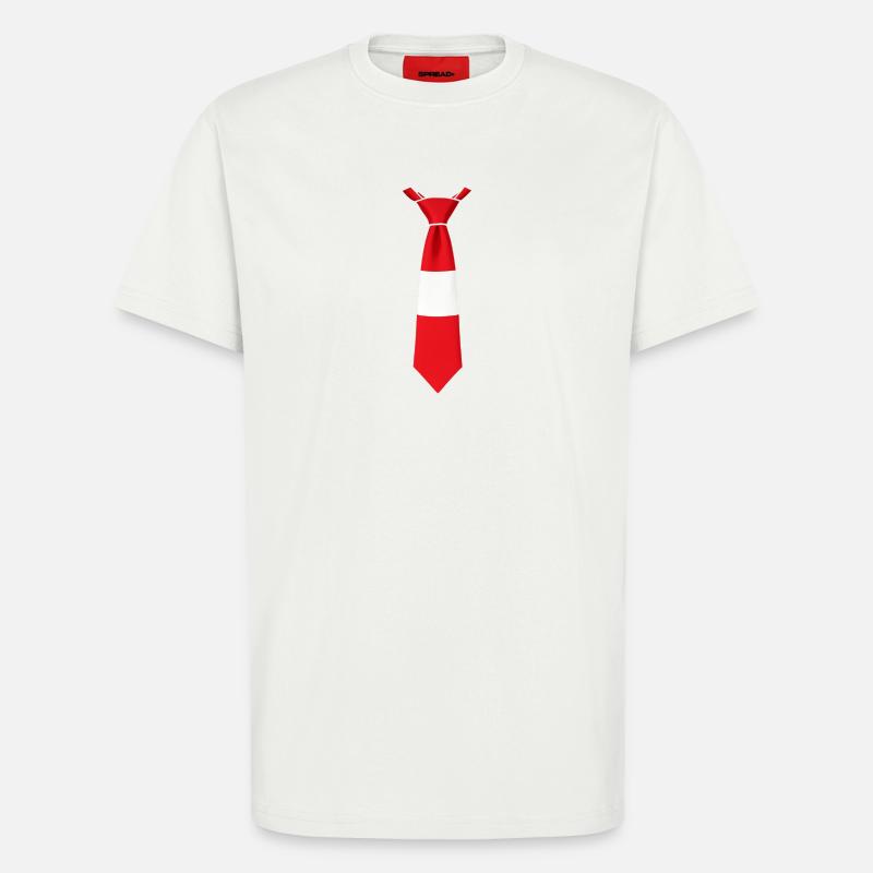 Cravate Lettonie – Conception du drapeau - T-shirt bio décontracté fabriqué en UE - OFF WHITE