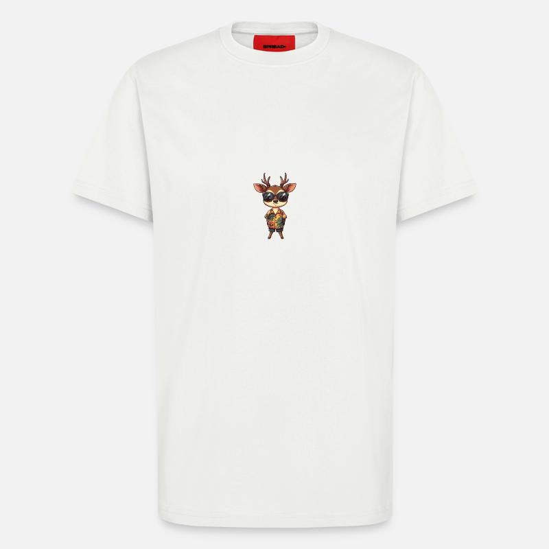 Hirsch Comic Cool Sommer - T-Shirt - made by SPREAD - OFF WHITE