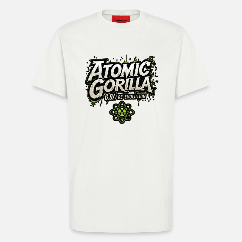 Réévolution du gorille atomique - T-shirt bio décontracté fabriqué en UE - OFF WHITE