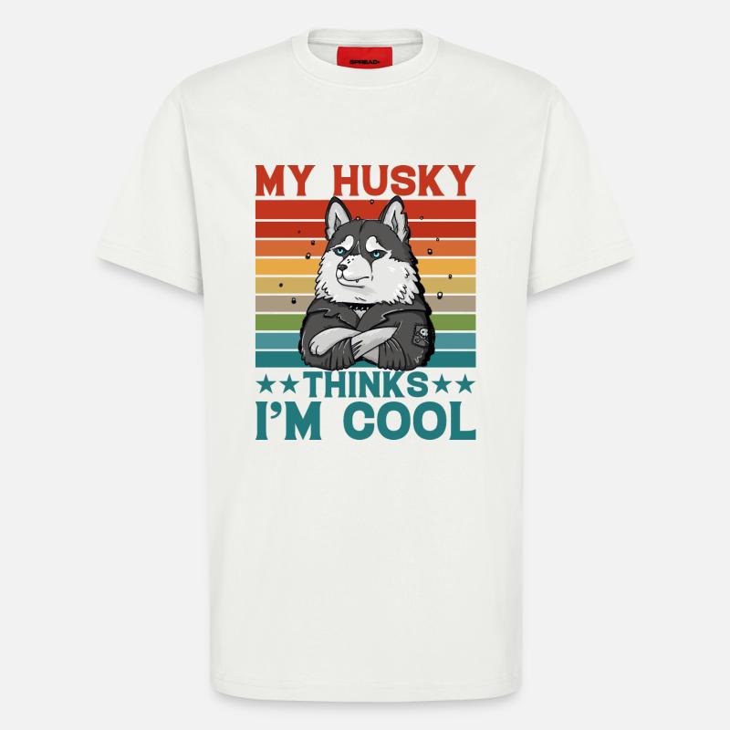 My Husky thinks I'm cool - T-Shirt - made by SPREAD - OFF WHITE