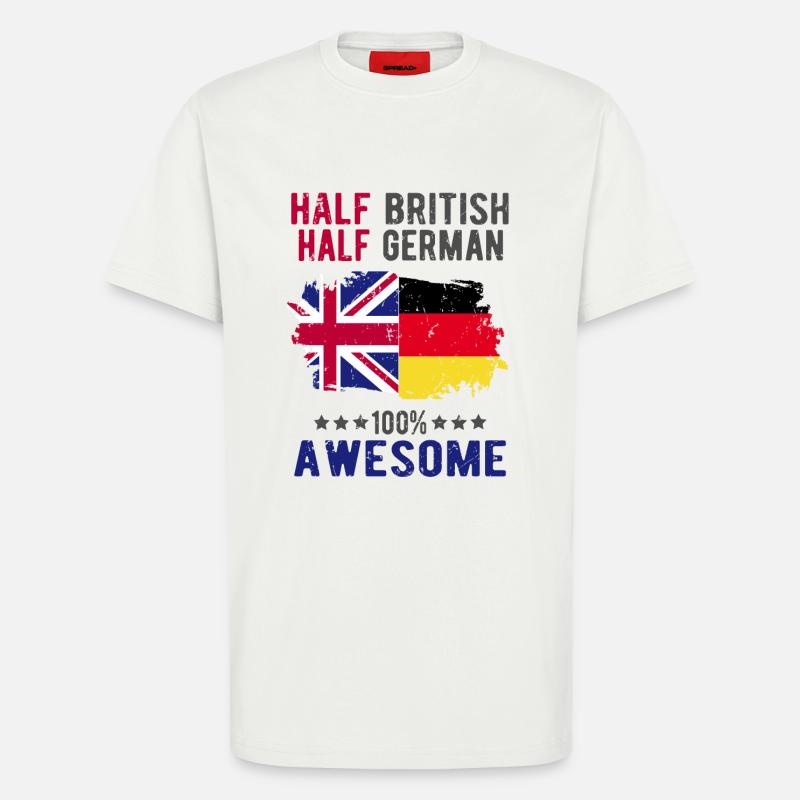 Half British Half German - T-Shirt - made by SPREAD - OFF WHITE