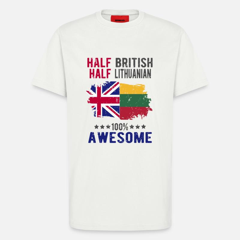 Halb Brite Halb Litauer - T-Shirt - made by SPREAD - OFF WHITE