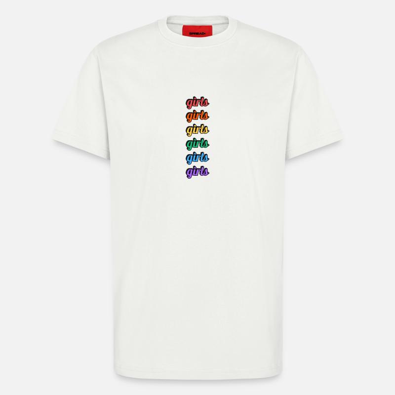 Lesbische Mädchen Regenbogen Text - T-Shirt - made by SPREAD - OFF WHITE