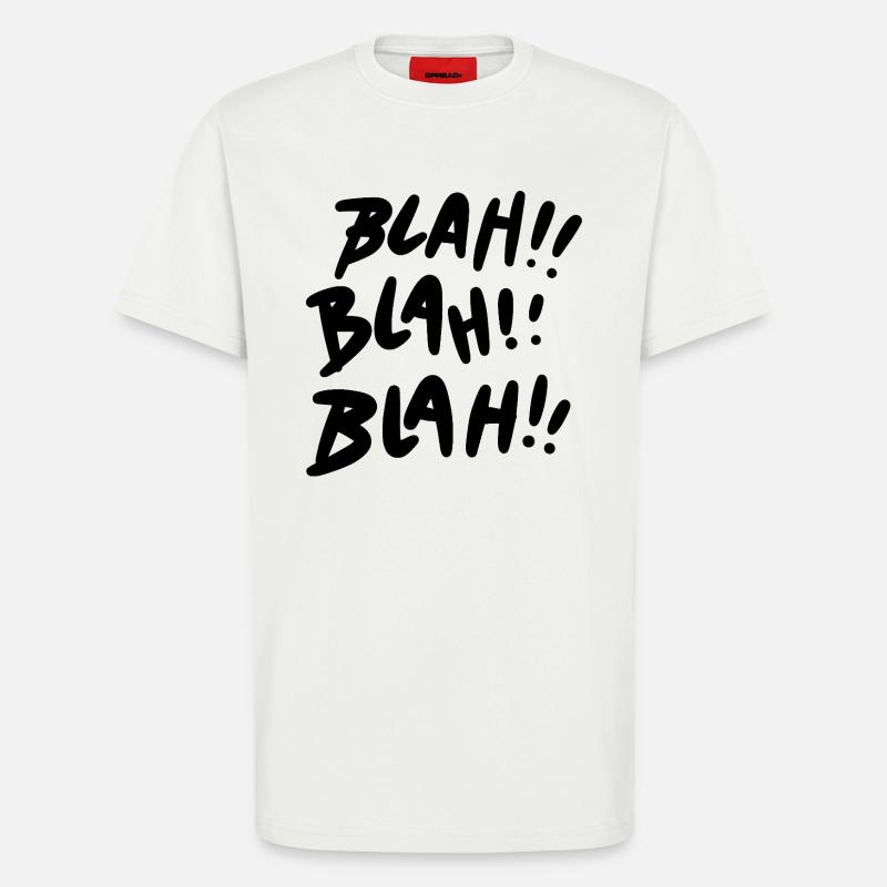 Bla Bla Bla Déclaration noire - T-shirt bio décontracté fabriqué en UE - OFF WHITE