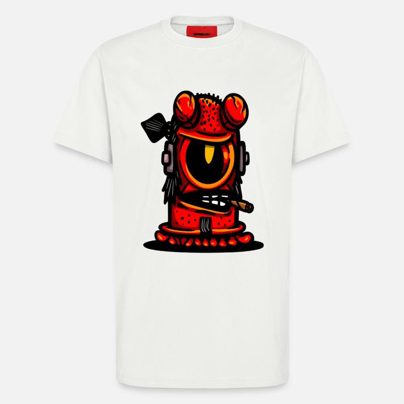 Red Devil Cigar Karikatur - T-Shirt - made by SPREAD - OFF WHITE