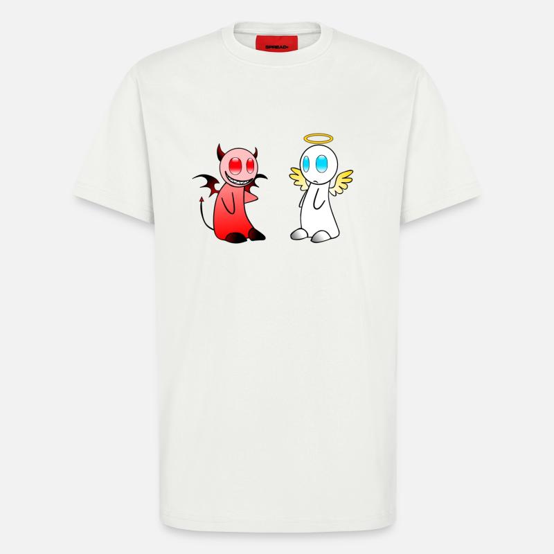 Engelchen & Teufelchen Motiv - T-Shirt - made by SPREAD - OFF WHITE