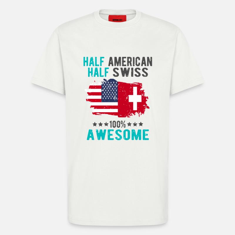 Halb Amerikaner Halb Schweizer - T-Shirt - made by SPREAD - OFF WHITE