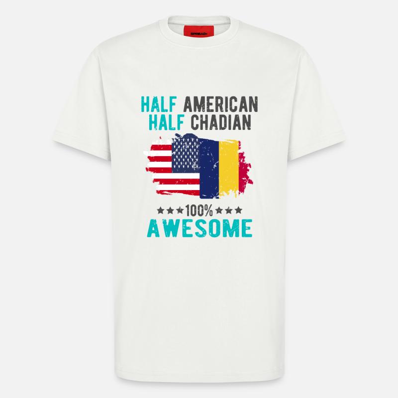 Halb Amerikaner Halb Tschader - T-Shirt - made by SPREAD - OFF WHITE