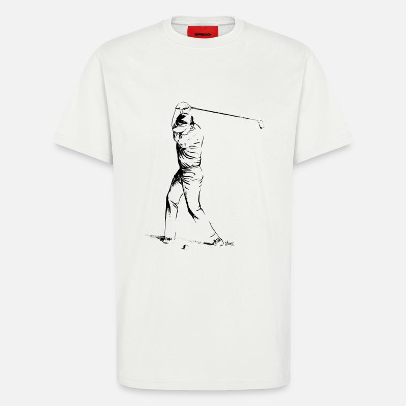 Bild eines Golfers während des Spiels - T-Shirt - made by SPREAD - OFF WHITE