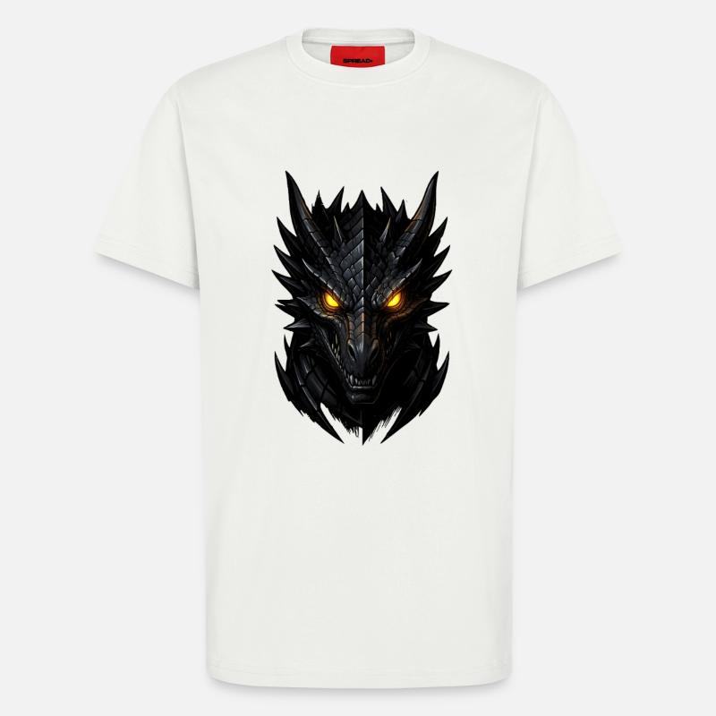 Dunkler Drachenkopf - T-Shirt - made by SPREAD - OFF WHITE