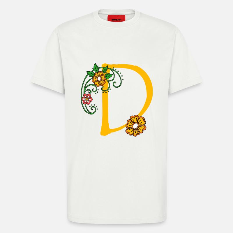 Fleur 30 D - T-shirt bio décontracté fabriqué en UE - OFF WHITE