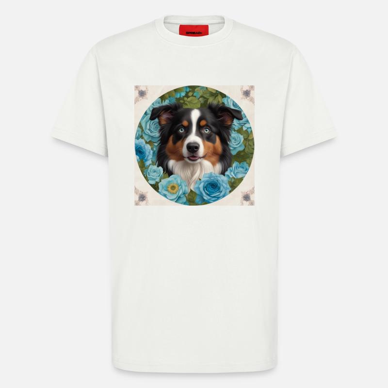 Blauäugiger Australian Shepherd - T-Shirt - made by SPREAD - OFF WHITE