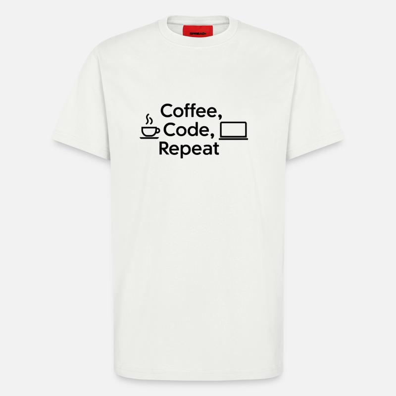 Kaffee & Code: Tägliche Routine - T-Shirt - made by SPREAD - OFF WHITE