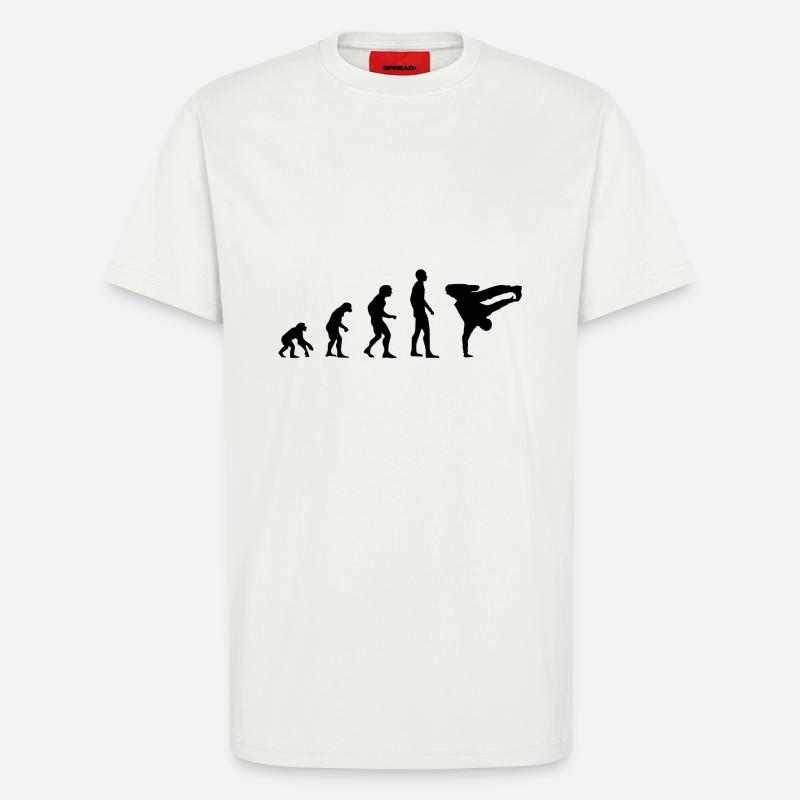 Breakdance Evolution Silhouette - T-shirt bio décontracté fabriqué en UE - OFF WHITE