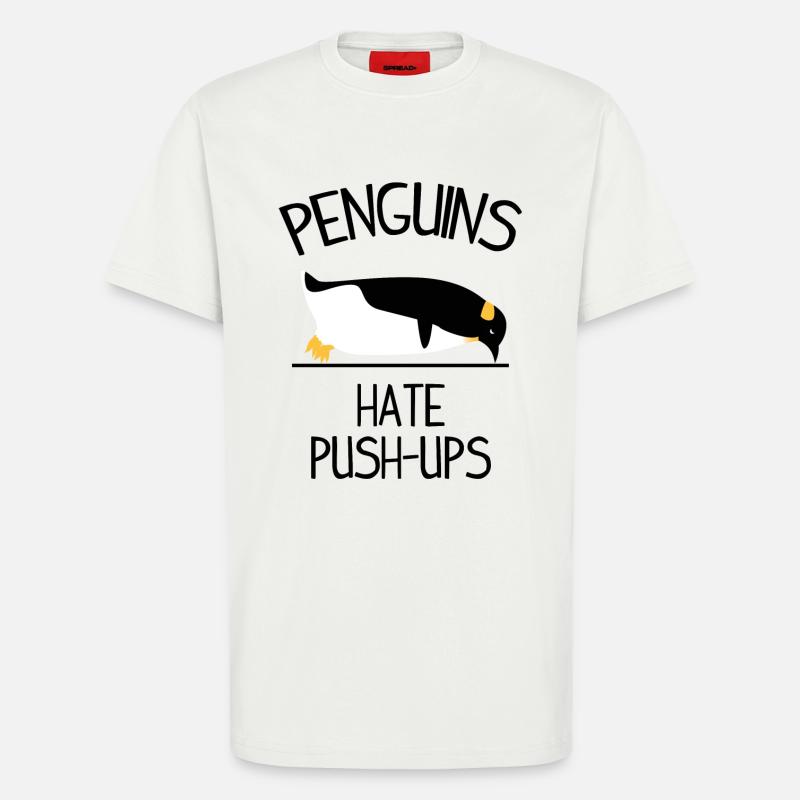 Penguins Hate Push Ups - T-Shirt - made by SPREAD - OFF WHITE