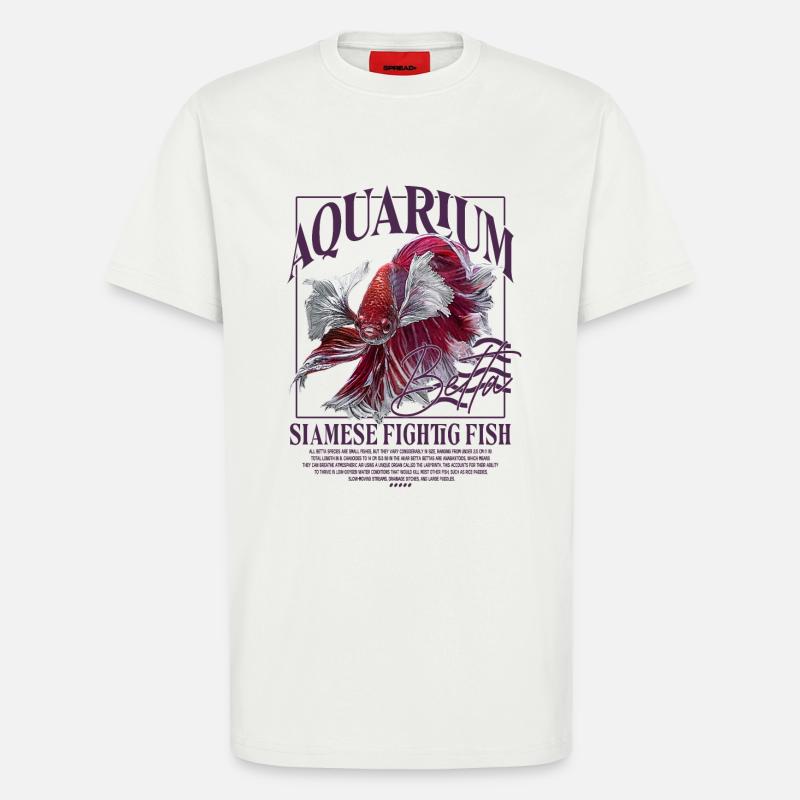 Betta Betta Poisson de combat - T-shirt bio décontracté fabriqué en UE - OFF WHITE