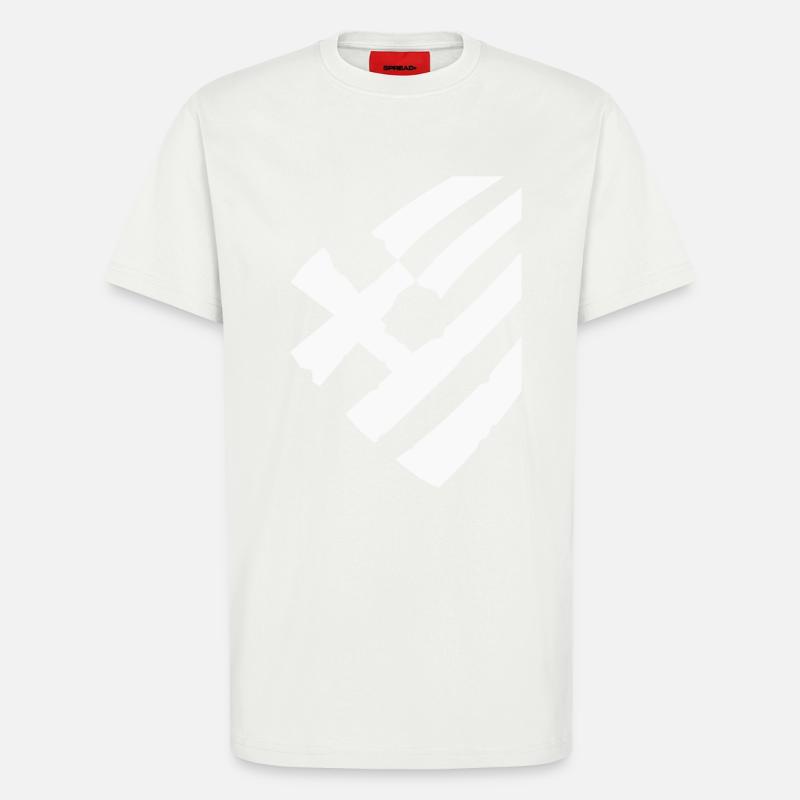 drapeau de la grèce - T-shirt bio décontracté fabriqué en UE - OFF WHITE