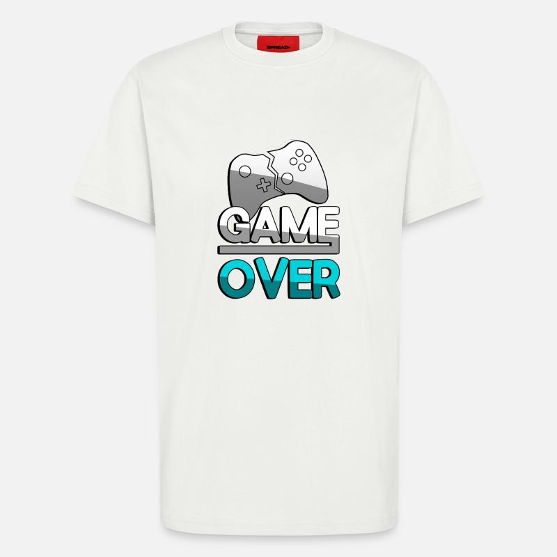 GAME OVER (Türkis) + Controller - Gaming - T-Shirt - made by SPREAD - OFF WHITE