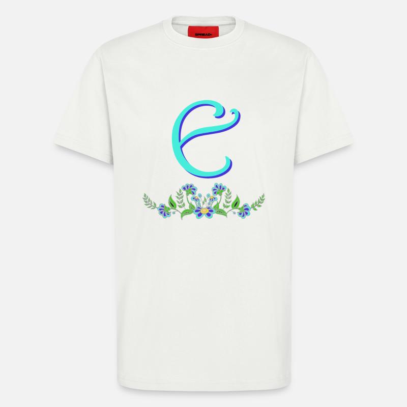blaue blume e - T-Shirt - made by SPREAD - OFF WHITE