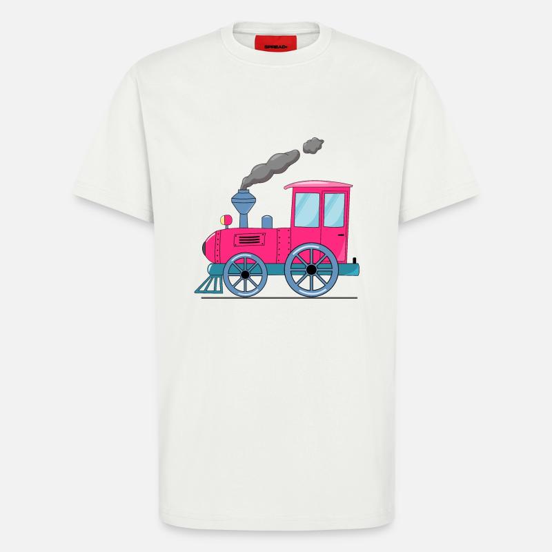 Kinderzug Eisenbahn pink - T-Shirt - made by SPREAD - OFF WHITE