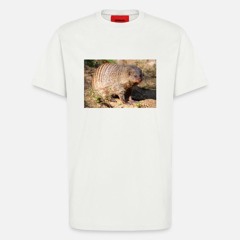 Gebänderte Manguste oder Zebramanguste Zebramanguste - T-Shirt - made by SPREAD - OFF WHITE