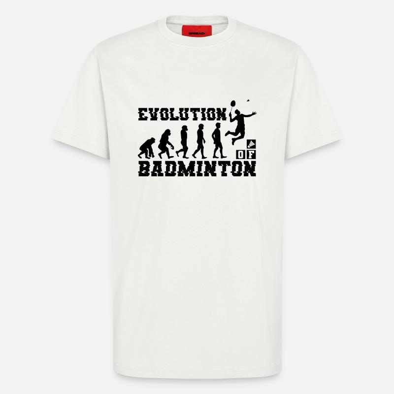 Badminton Evolution Silhouette - T-Shirt - made by SPREAD - OFF WHITE
