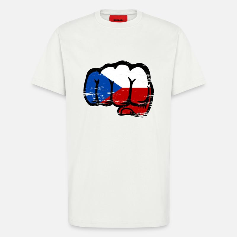 Tschechien Faust Flagge used - T-Shirt - made by SPREAD - OFF WHITE